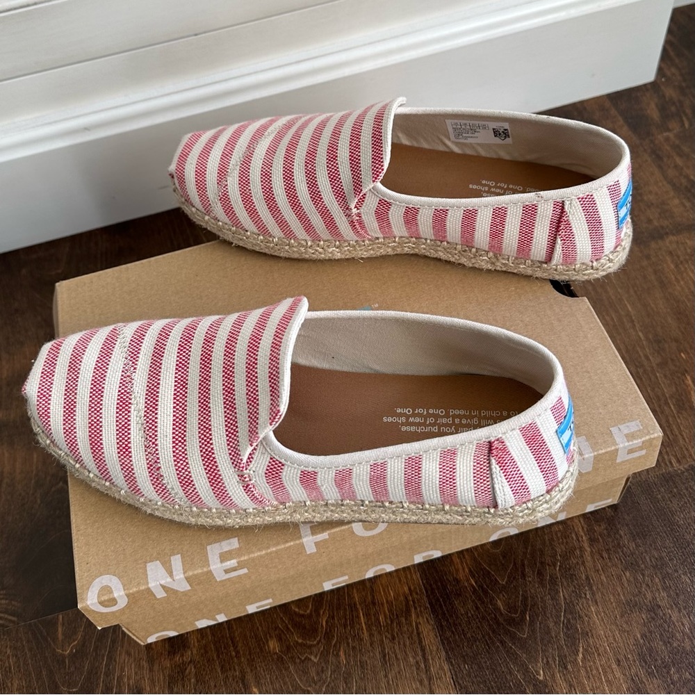 Toms • Deconstructed Alpargate Rope Espadrilles • Red Stripe - Picture 8 of 10